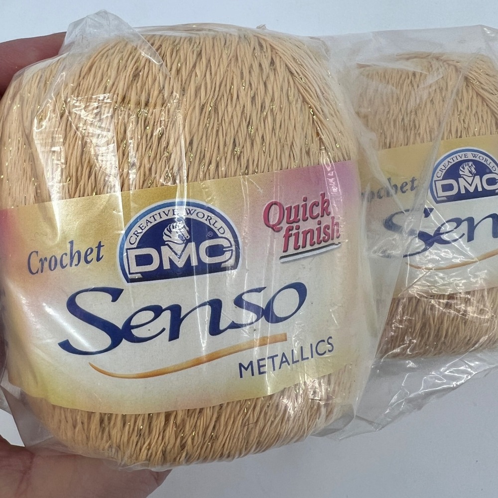 Lot 9 Balls DMC Senso Crochet Cotton 3 Balls‎ White, 3 Gold Metallic, 3 Black - Picture 5 of 6